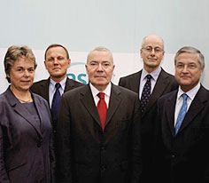 Marie-Pierre COMETS, Michel BOURGUIGNON, André-Claude LACOSTE, Marc SANSON and Jean-Rémi GOUZE, ASN's Commission members